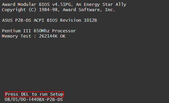 On Award Bios, press the DEL key to enter BIOS setup