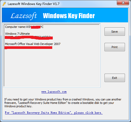 Free Windows Key Finder - Lazesoft Windows Key Finder