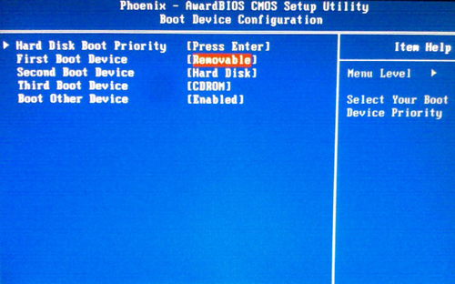 Choose First Boot Device first to USB Drive